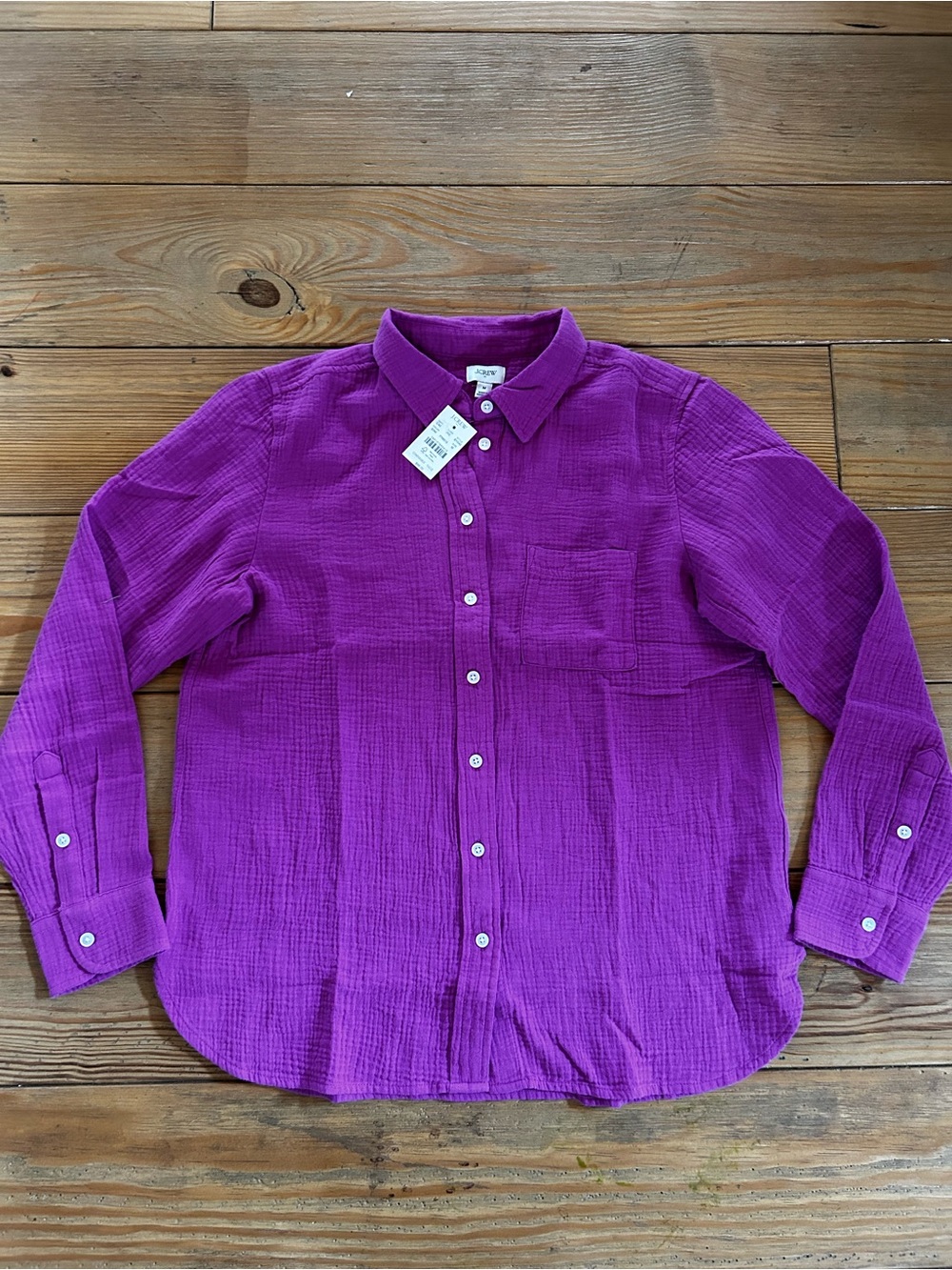 J.Crew Gauze Button-Down Shirt | Purple/Magenta | NWT | M